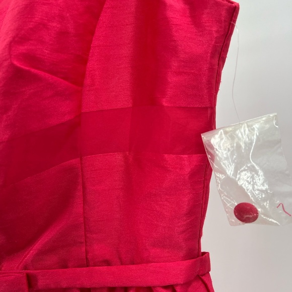 Taylor hot pink 16 fit n flare sleeveless dress mesh detail plus party cocktail - Picture 4 of 11